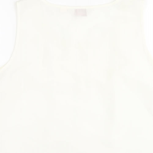 Kaleidoscope Womens Ivory Polyester Basic Tank Size 12 Scoop Neck