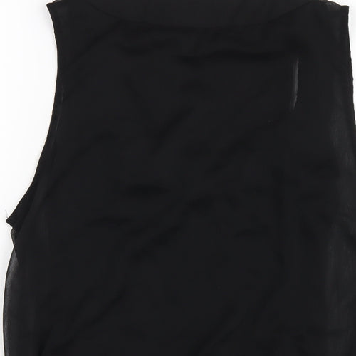 H&M Womens Black Polyester Basic Tank Size 8 Scoop Neck - Beaded Neckline