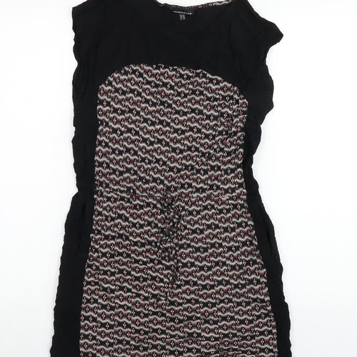 Warehouse Womens Multicoloured Geometric Viscose A-Line Size 10 Round Neck Pullover