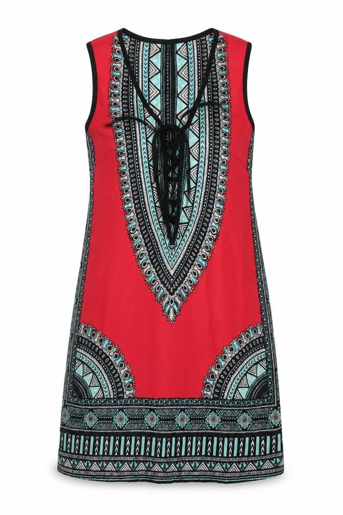 Band of Gypsies Womens Multicoloured Geometric Polyester A-Line Size M Round Neck Pullover