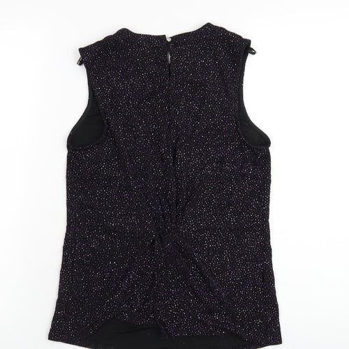 Dorothy Perkins Womens Black Polyester Basic T-Shirt Size 10 Round Neck