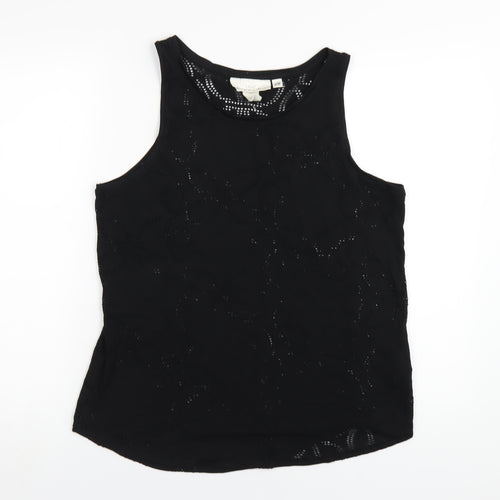 H&M Womens Black Polyester Basic Tank Size M Scoop Neck