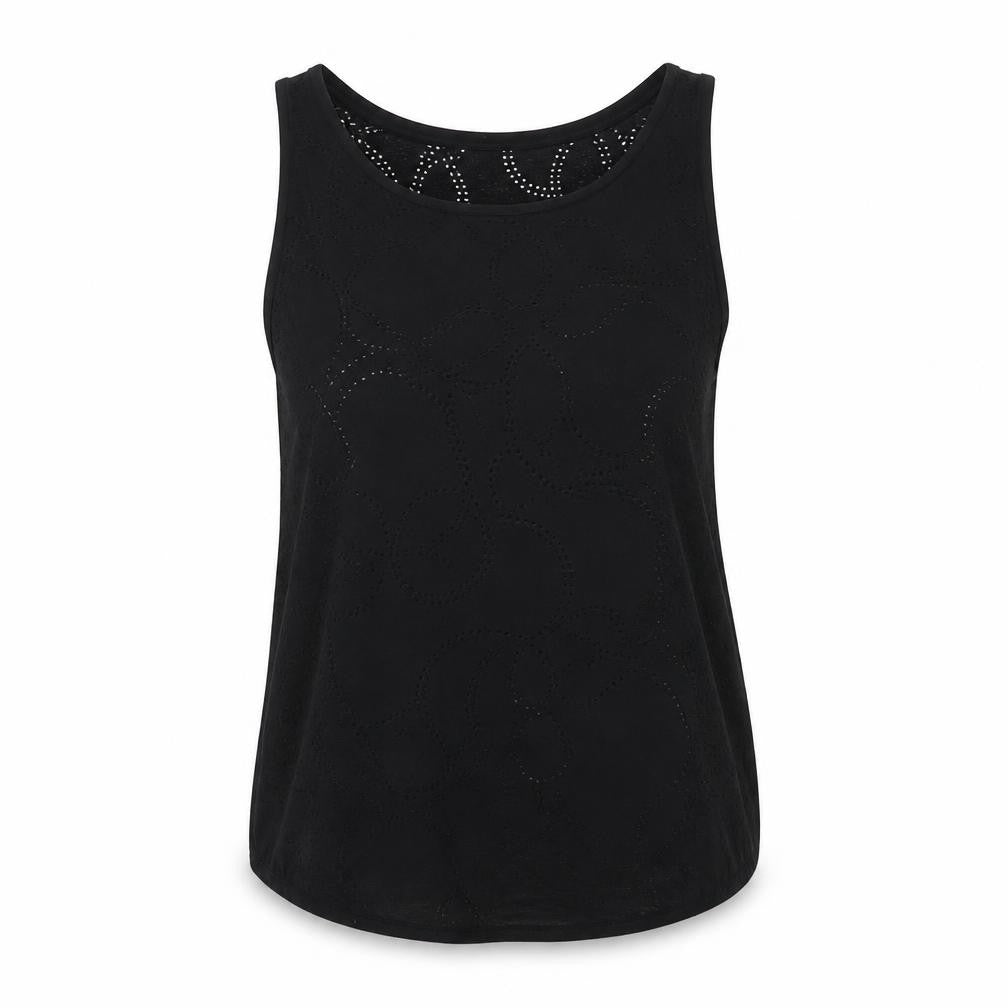 H&M Womens Black Polyester Basic Tank Size M Scoop Neck