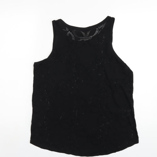 H&M Womens Black Polyester Basic Tank Size M Scoop Neck