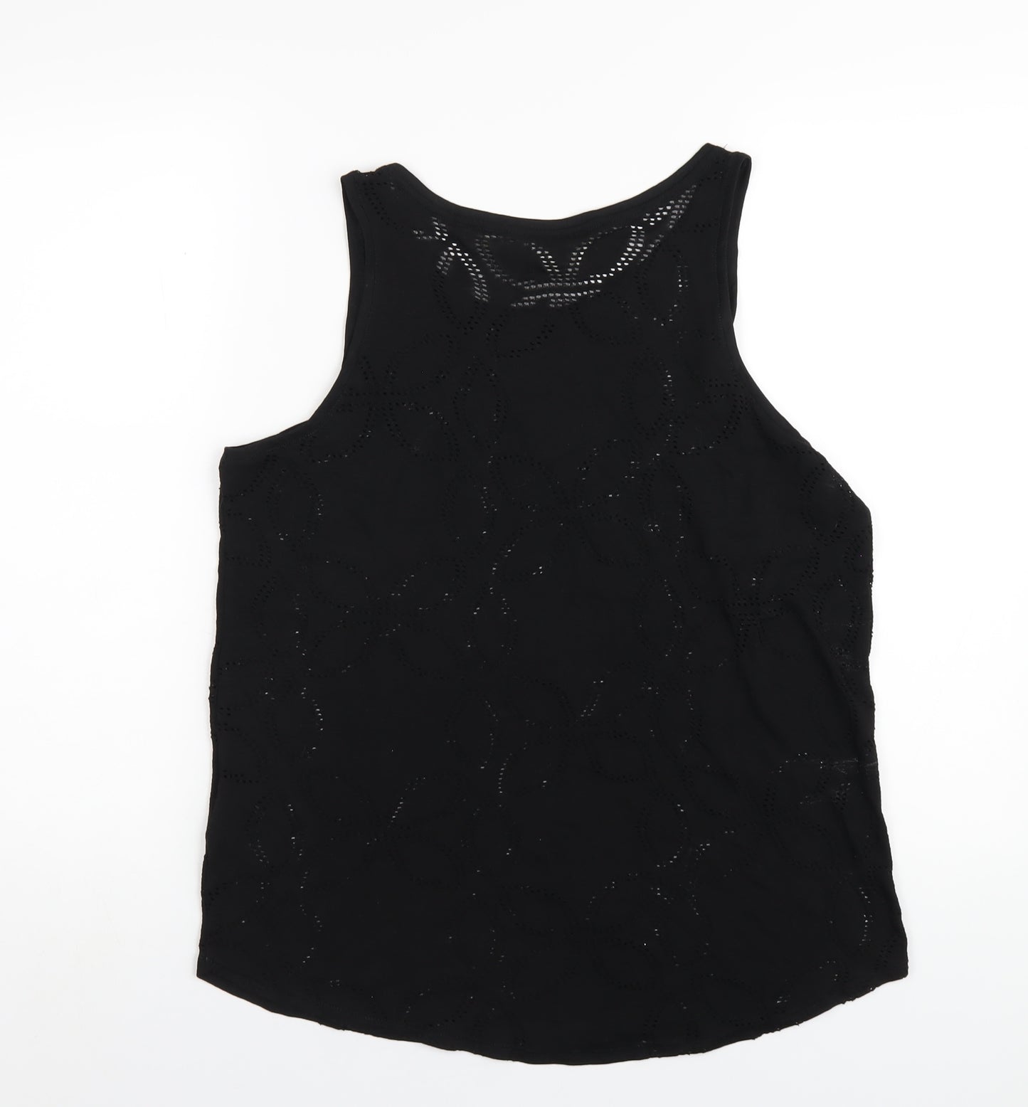 H&M Womens Black Polyester Basic Tank Size M Scoop Neck