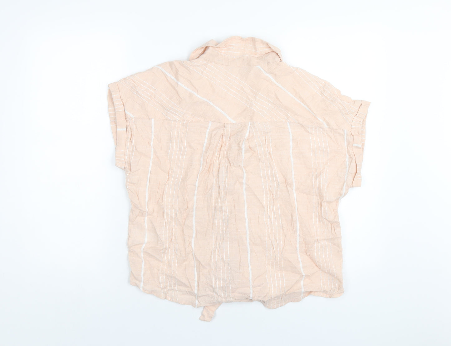 Dorothy Perkins Womens Pink Striped Cotton Basic Button-Up Size 16 Collared