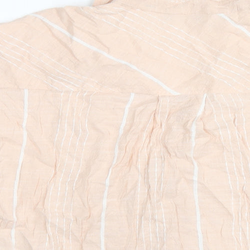 Dorothy Perkins Womens Pink Striped Cotton Basic Button-Up Size 16 Collared