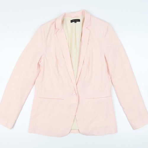 New Look Womens Pink Jacket Blazer Size 10 Button