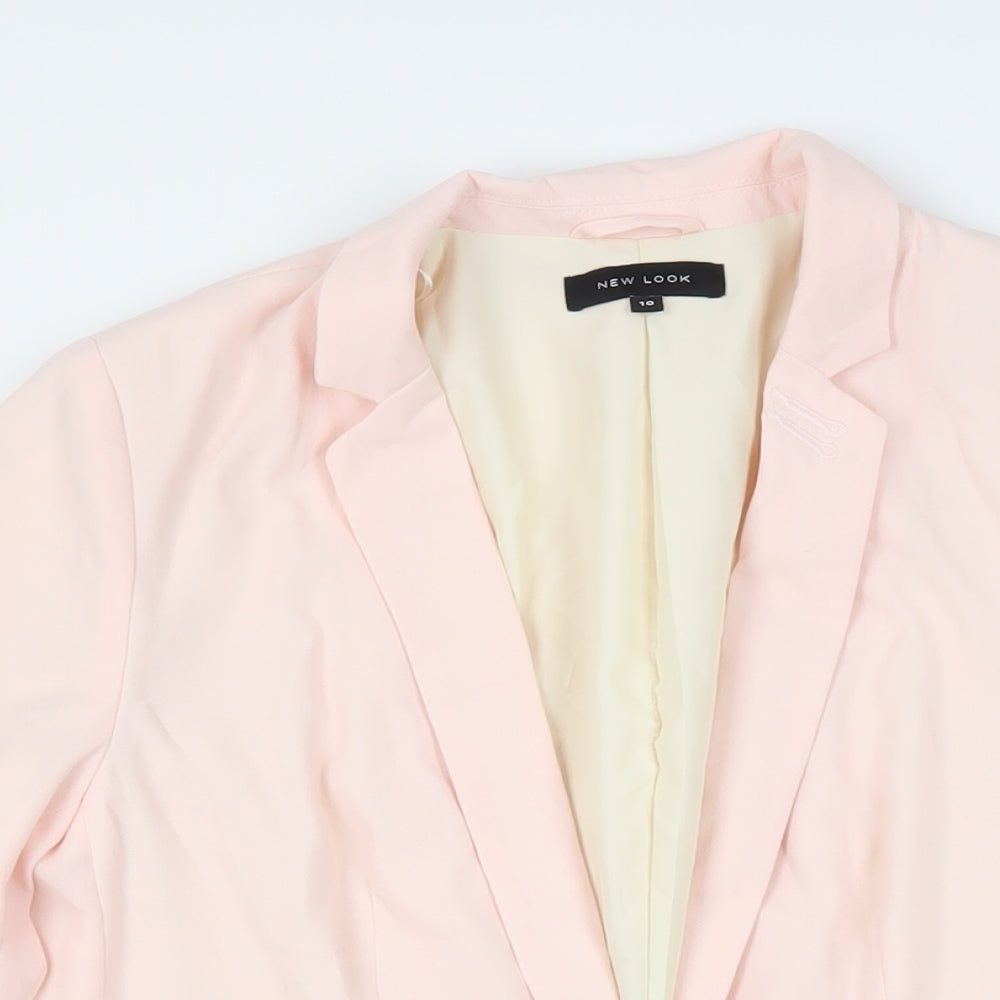 New Look Womens Pink Jacket Blazer Size 10 Button
