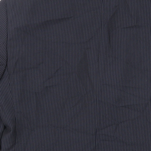 Greenwoods Mens Blue Striped Polyester Jacket Suit Jacket Size 36 Regular
