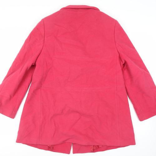 Basler Womens Pink Wool Cashmere Pea Coat Size 16