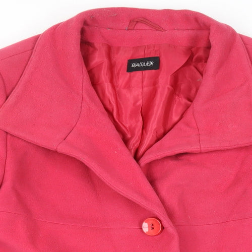 Basler Womens Pink Wool Cashmere Pea Coat Size 16