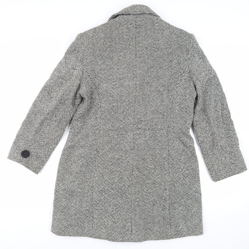 BHS Womens Grey Pea Coat Coat Size 12 Button