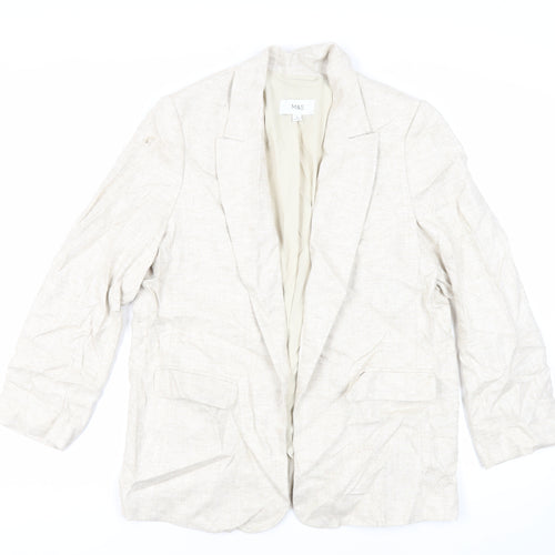Marks and Spencer Womens Beige Jacket Blazer Size 16 - Open