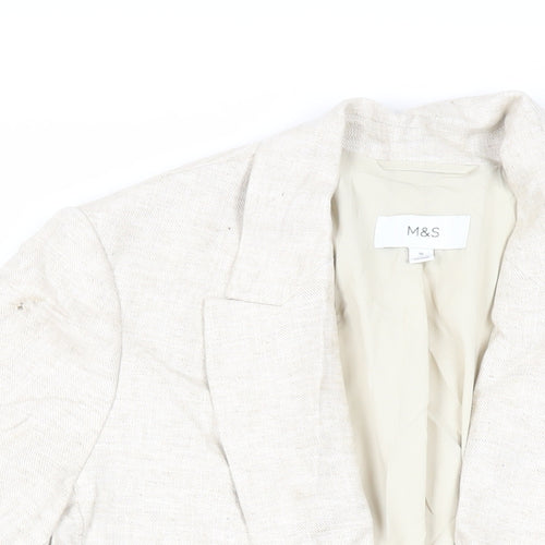 Marks and Spencer Womens Beige Jacket Blazer Size 16 - Open