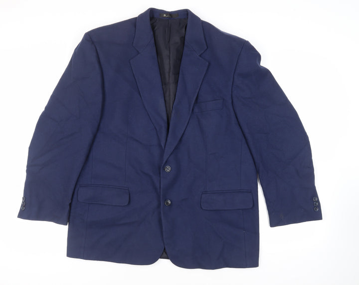 BHS Mens Blue Wool Jacket Blazer Size 44 Regular