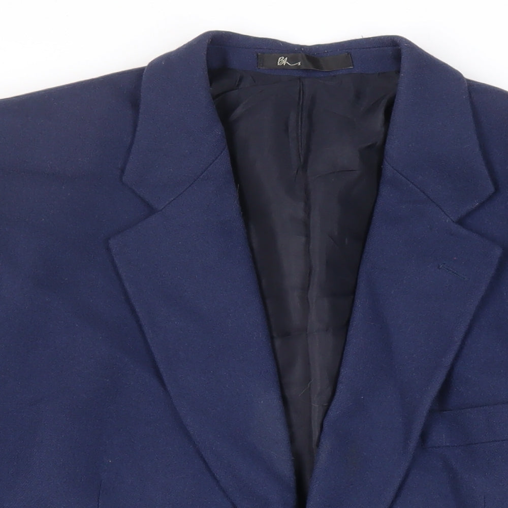 BHS Mens Blue Wool Jacket Blazer Size 44 Regular