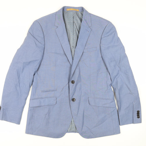 Burton Mens Blue Polyester Jacket Suit Jacket Size 40 Regular