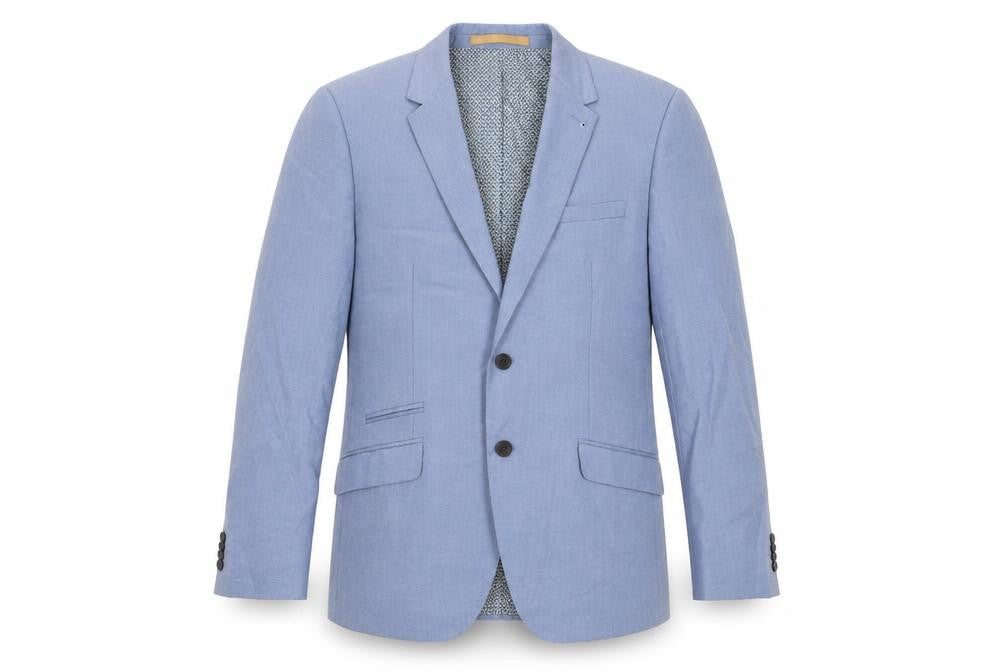 Burton Mens Blue Polyester Jacket Suit Jacket Size 40 Regular