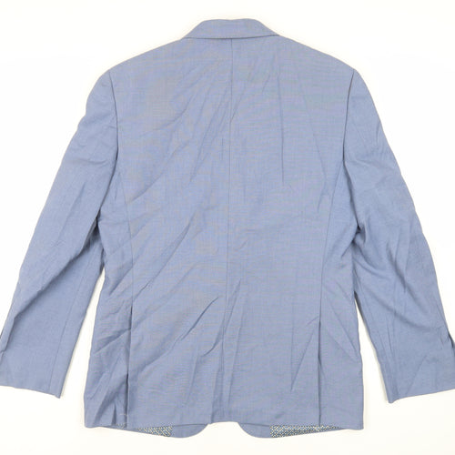 Burton Mens Blue Polyester Jacket Suit Jacket Size 40 Regular