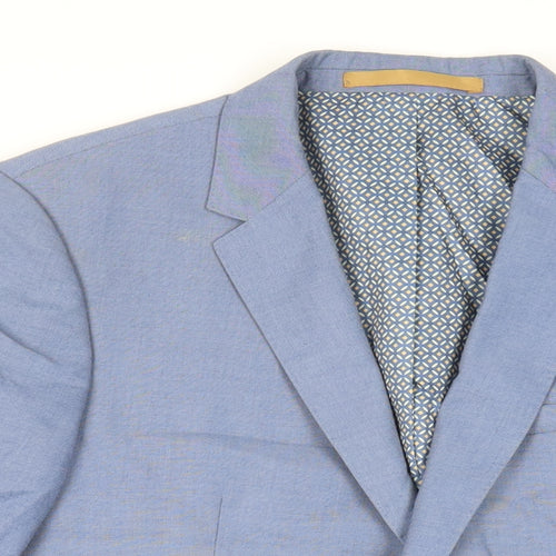 Burton Mens Blue Polyester Jacket Suit Jacket Size 40 Regular