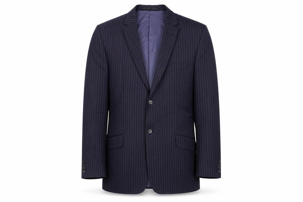 Next Mens Blue Striped Wool Jacket Suit Jacket Size 42 Regular