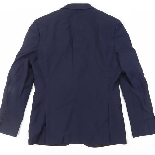 John Lewis Mens Blue Polyester Jacket Suit Jacket Size 40 Regular