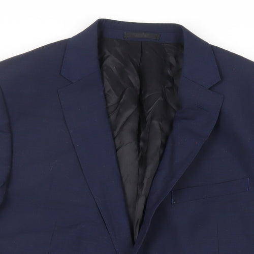 John Lewis Mens Blue Polyester Jacket Suit Jacket Size 40 Regular