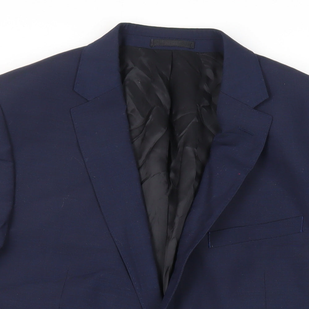 John Lewis Mens Blue Polyester Jacket Suit Jacket Size 40 Regular
