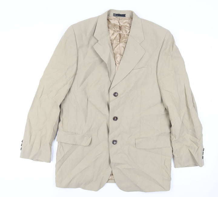 BHS Mens Beige Lyocell Jacket Suit Jacket Size 40 Regular
