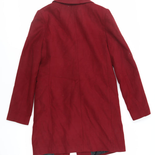 ASOS Womens Red Overcoat Coat Size 6 Button