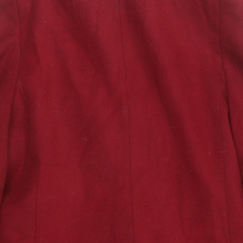 ASOS Womens Red Overcoat Coat Size 6 Button