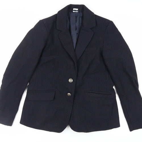 Cotton Traders Womens Blue Jacket Blazer Size 14 Button