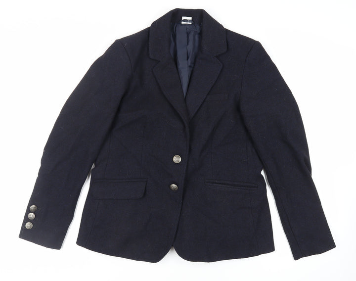 Cotton Traders Womens Blue Jacket Blazer Size 14 Button