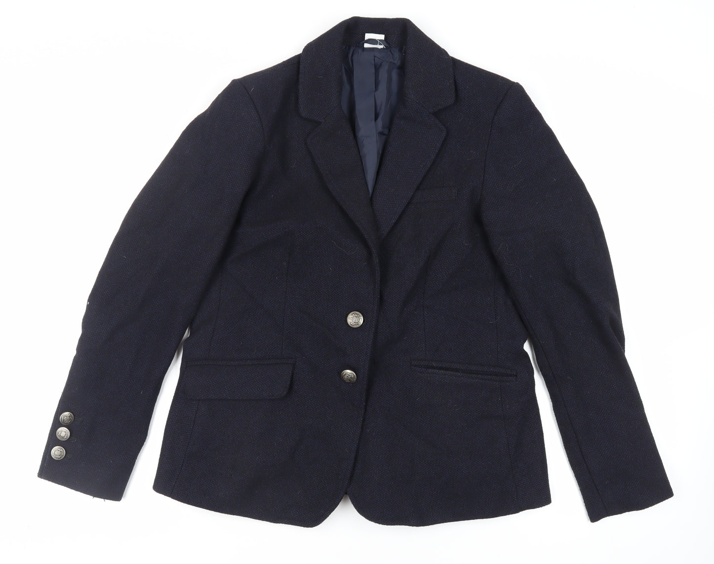 Cotton Traders Womens Blue Jacket Blazer Size 14 Button