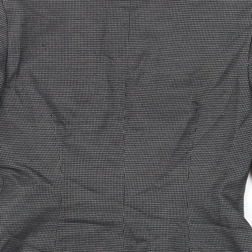 NEXT Womens Black Geometric Jacket Blazer Size 6 Button