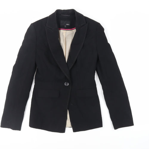 NEXT Womens Black Jacket Blazer Size 6 Button