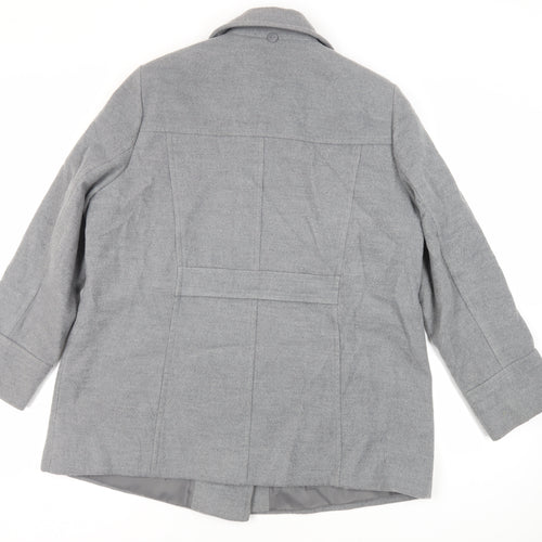 Marks and Spencer Womens Grey Overcoat Coat Size 20 Toggle