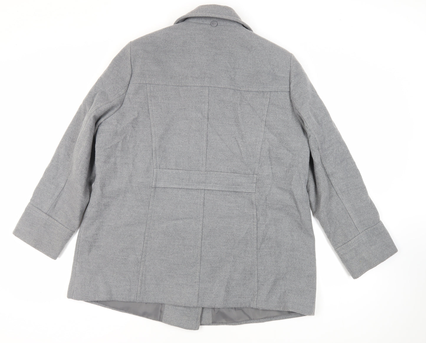 Marks and Spencer Womens Grey Overcoat Coat Size 20 Toggle