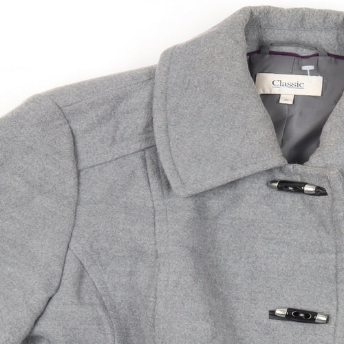 Marks and Spencer Womens Grey Overcoat Coat Size 20 Toggle