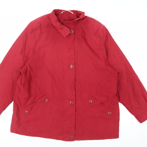 Marks and Spencer Womens Red Jacket Size 18 Zip - Lightweight