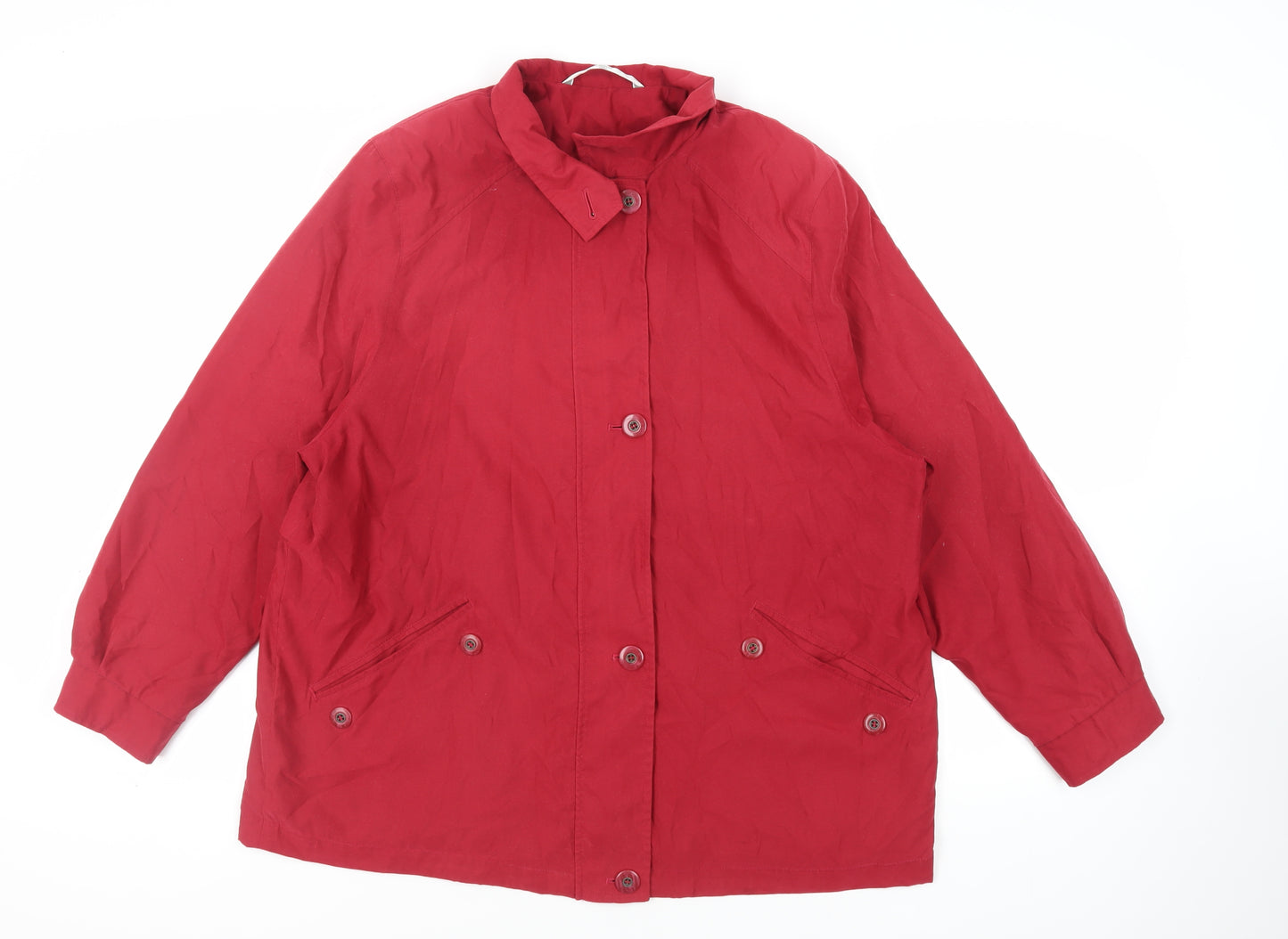 Marks and Spencer Womens Red Jacket Size 18 Zip - Lightweight