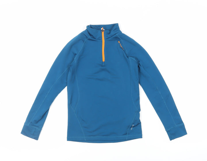 Oxylane Boys Blue Polyester Pullover Sweatshirt Size 10 Years Zip - Lightweight
