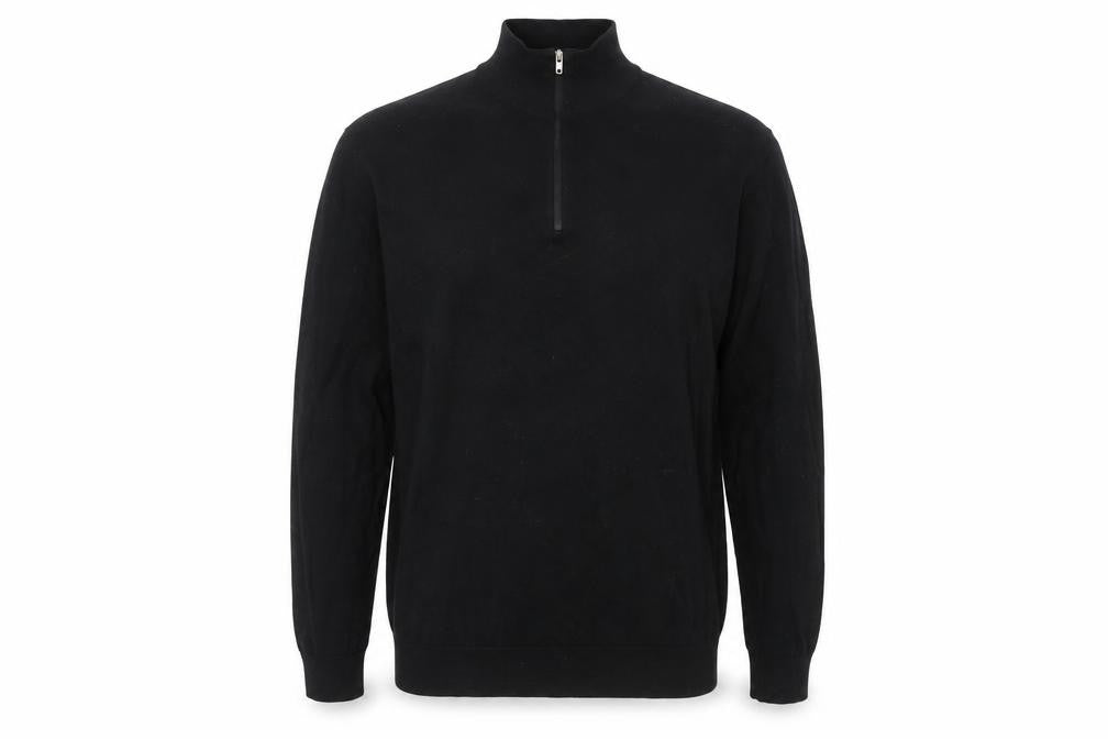 Burton Mens Black High Neck Cotton Pullover Jumper Size L Long Sleeve