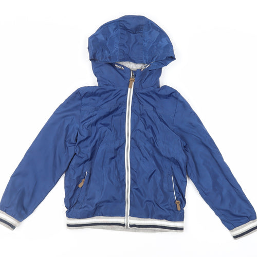 Dunnes Stores Boys Blue Windbreaker Jacket Size 10 Years Zip - Hooded