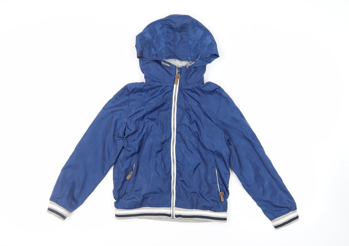 Dunnes Stores Boys Blue Windbreaker Jacket Size 10 Years Zip - Hooded
