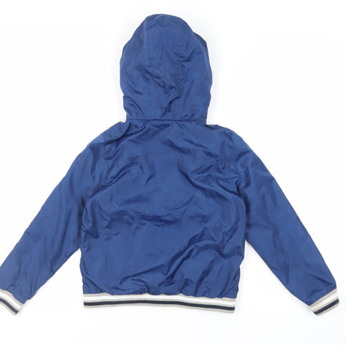 Dunnes Stores Boys Blue Windbreaker Jacket Size 10 Years Zip - Hooded