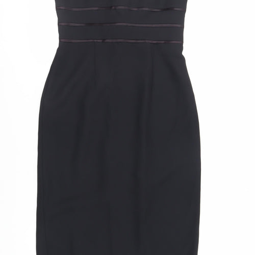Principles Womens Black Polyester Sheath Size 12 Roll Neck Zip - Lined
