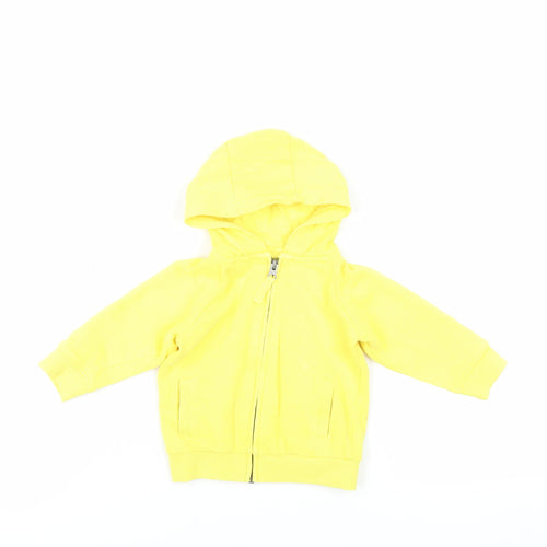 NEXT Baby Yellow Cotton Full Zip Jumper Size 9-12 Months Zip - Hooded
