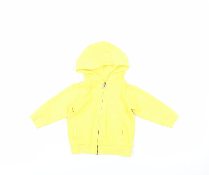 NEXT Baby Yellow Cotton Full Zip Jumper Size 9-12 Months Zip - Hooded
